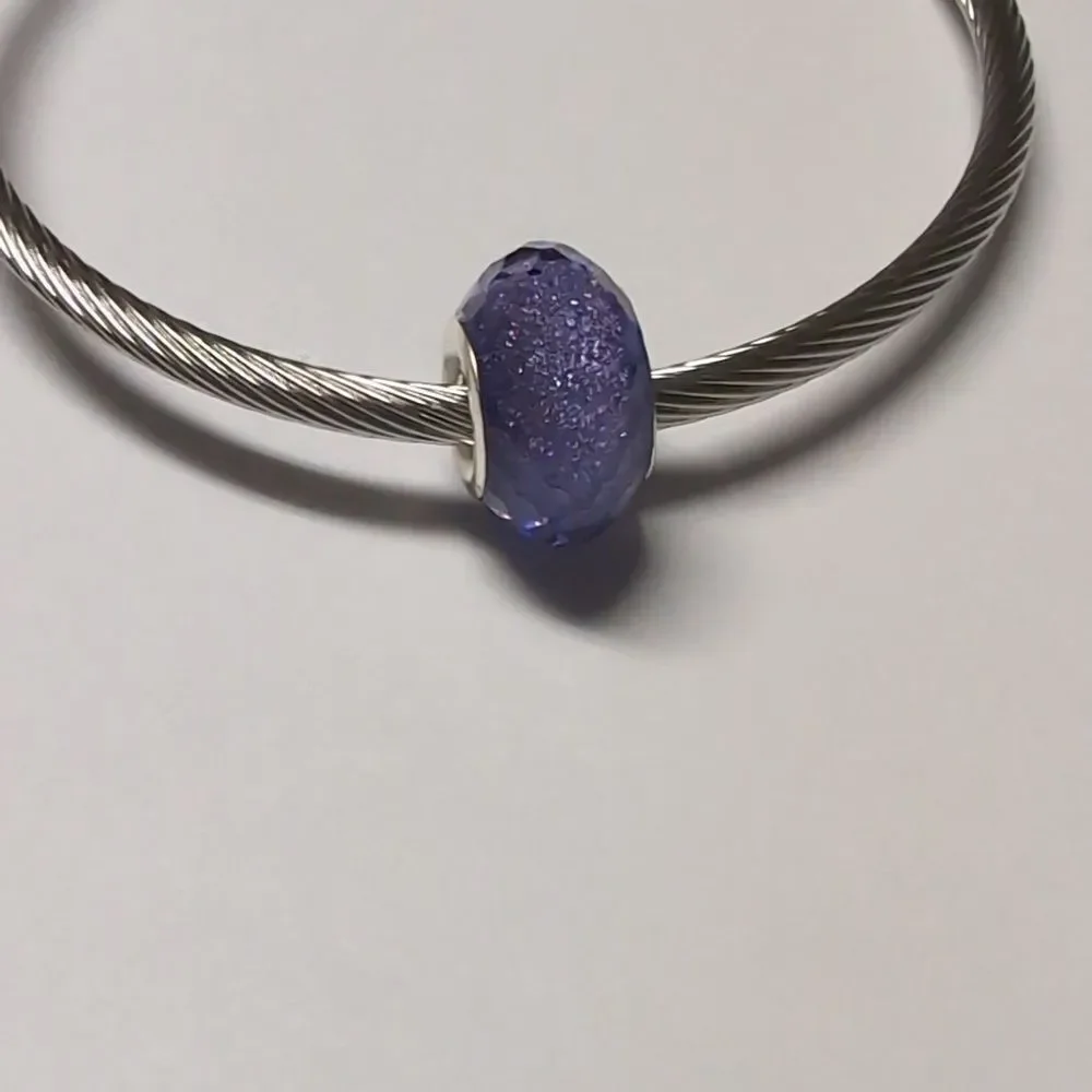 Sparkly Purple Charm for Pandora Style Bracelet‎